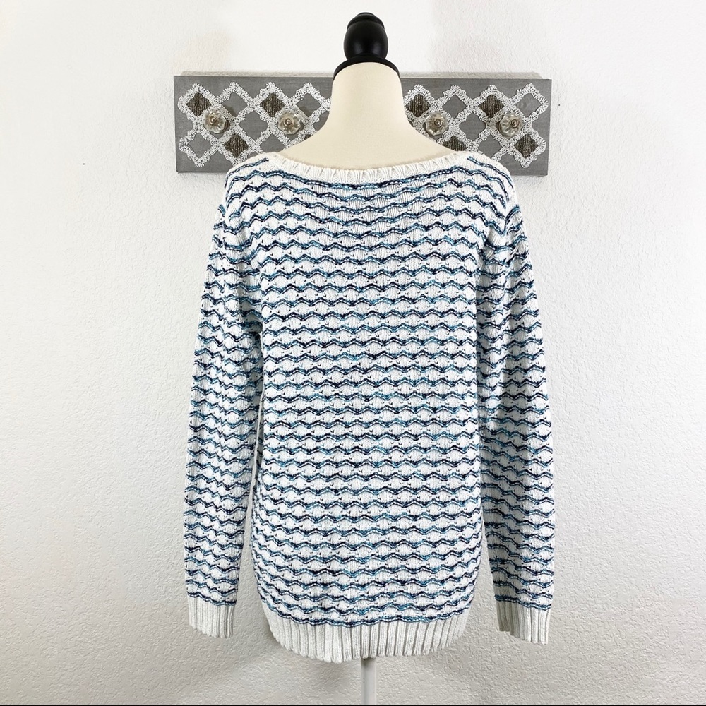 Chunky Knit Sweater Metallic Stripe, XL - Picture 6 of 9